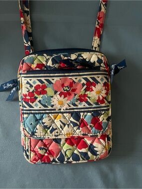 Vera Bradley Navy and Multi Floral Quilted Crossbody